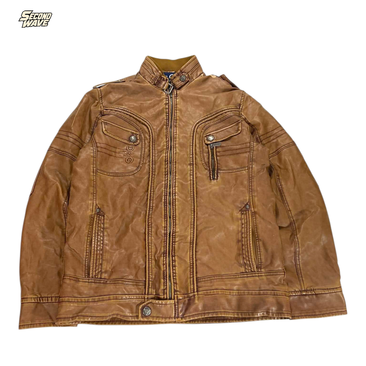 D&G BROWN LEATHER JACKET (XXL)
