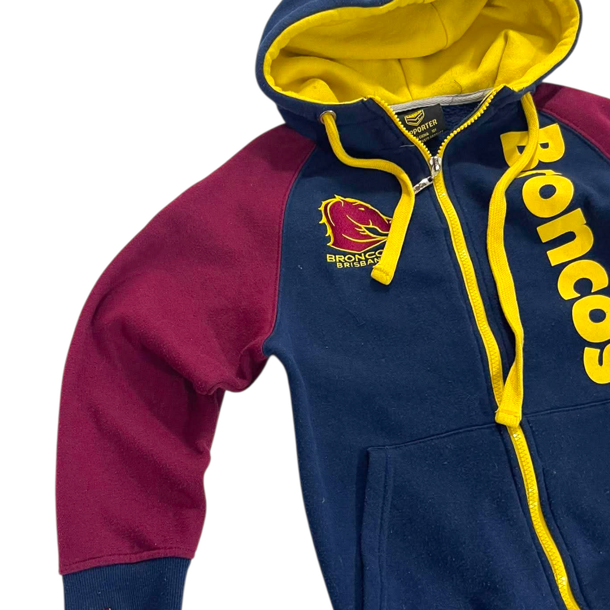 NRL BRONCOS ZIP UP HOODIE (10Y)