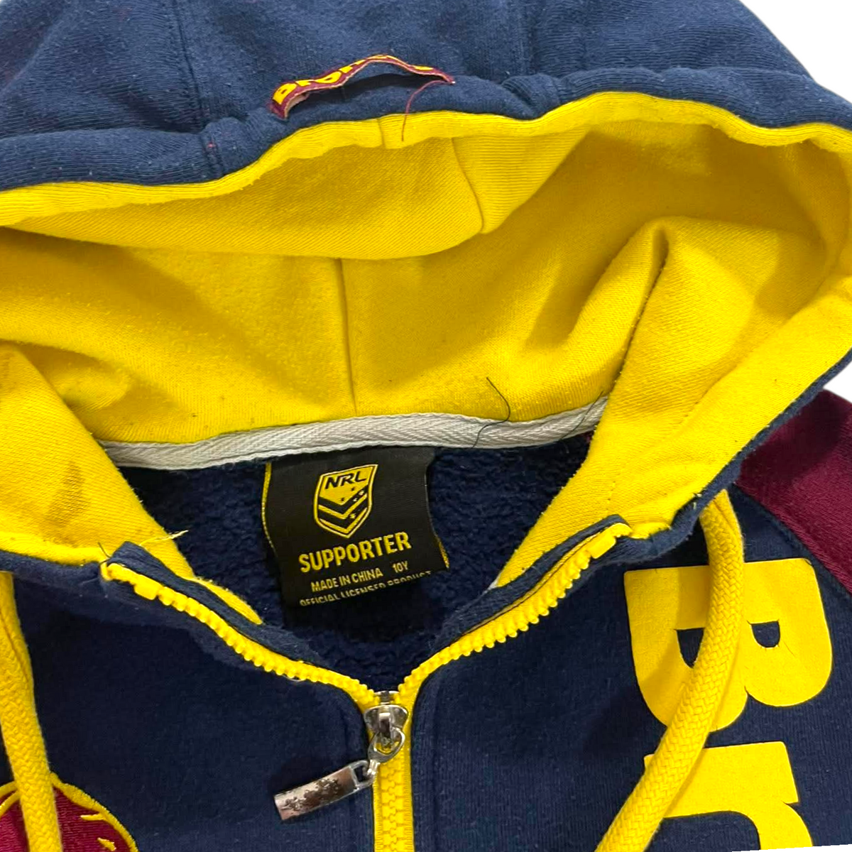 NRL BRONCOS ZIP UP HOODIE (10Y)