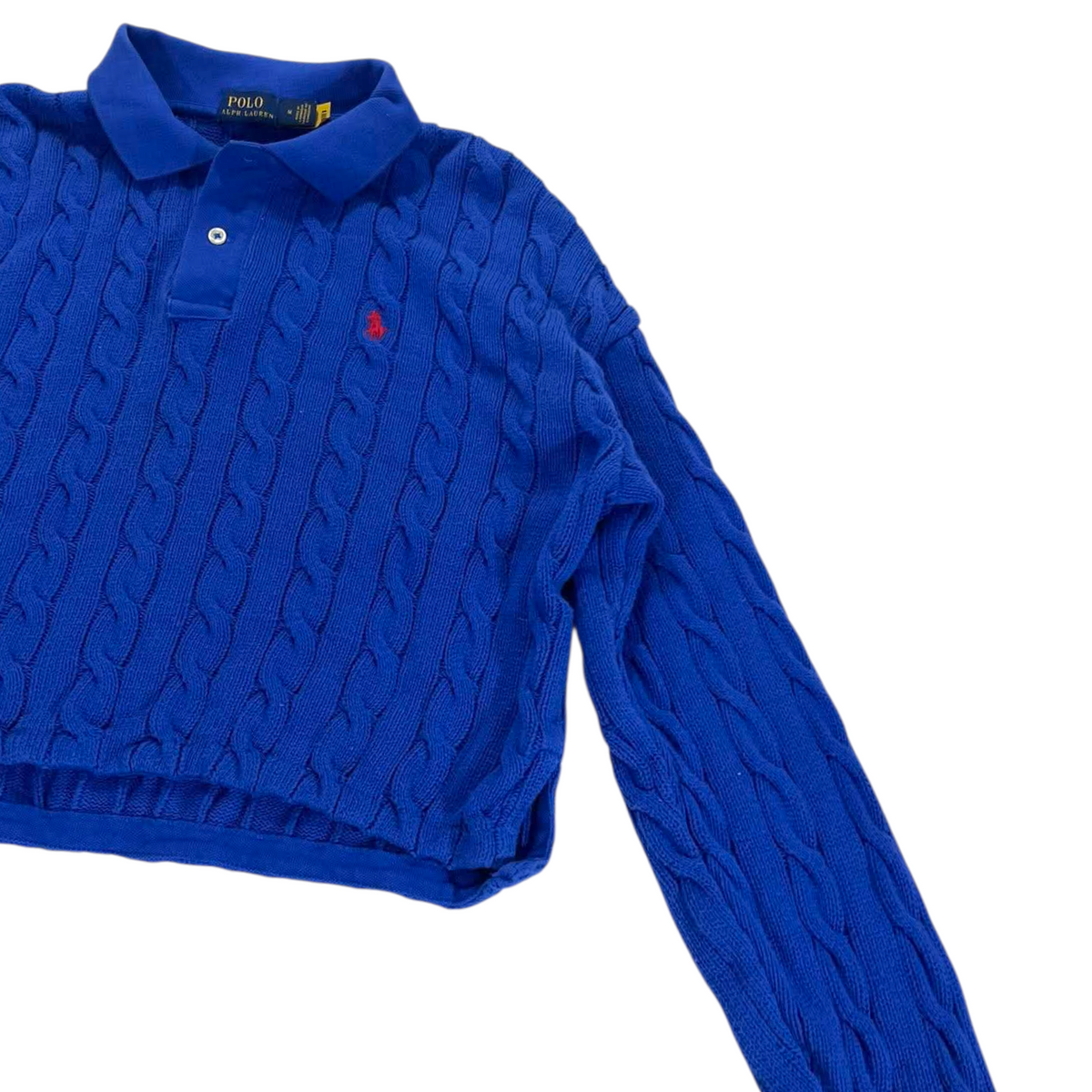 POLO RALPH LAUREN CABLE KNIT CROPPED (M)