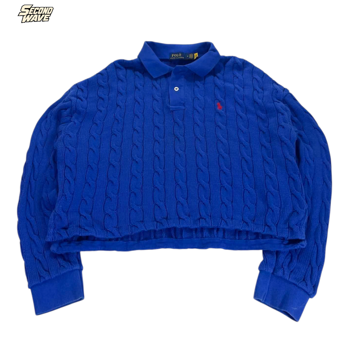 POLO RALPH LAUREN CABLE KNIT CROPPED (M)