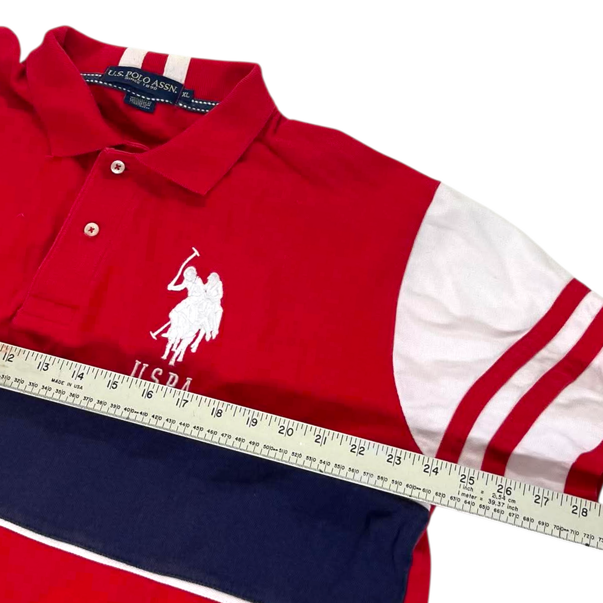 U.S. POLO ASSN. RED COTTON POLO SHIRT (XL)
