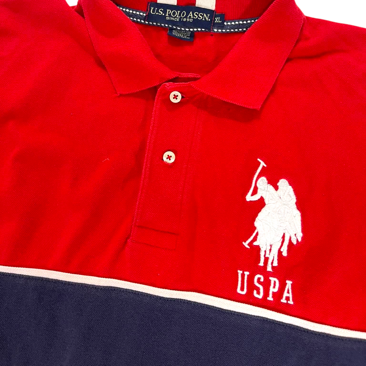 U.S. POLO ASSN. RED COTTON POLO SHIRT (XL)