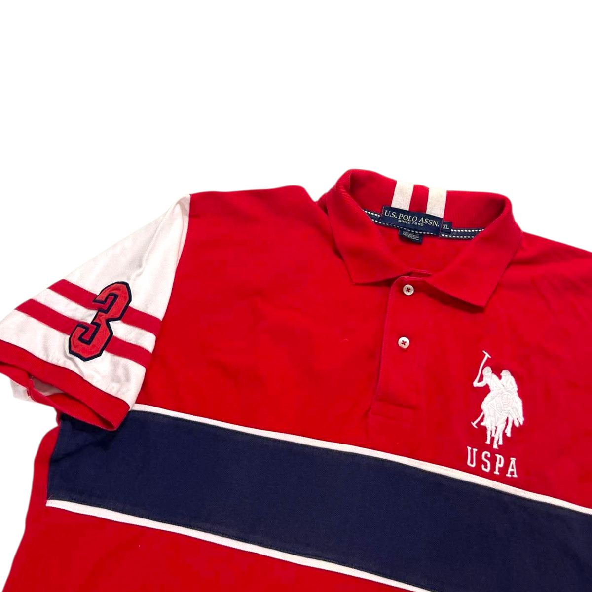 U.S. POLO ASSN. RED COTTON POLO SHIRT (XL)