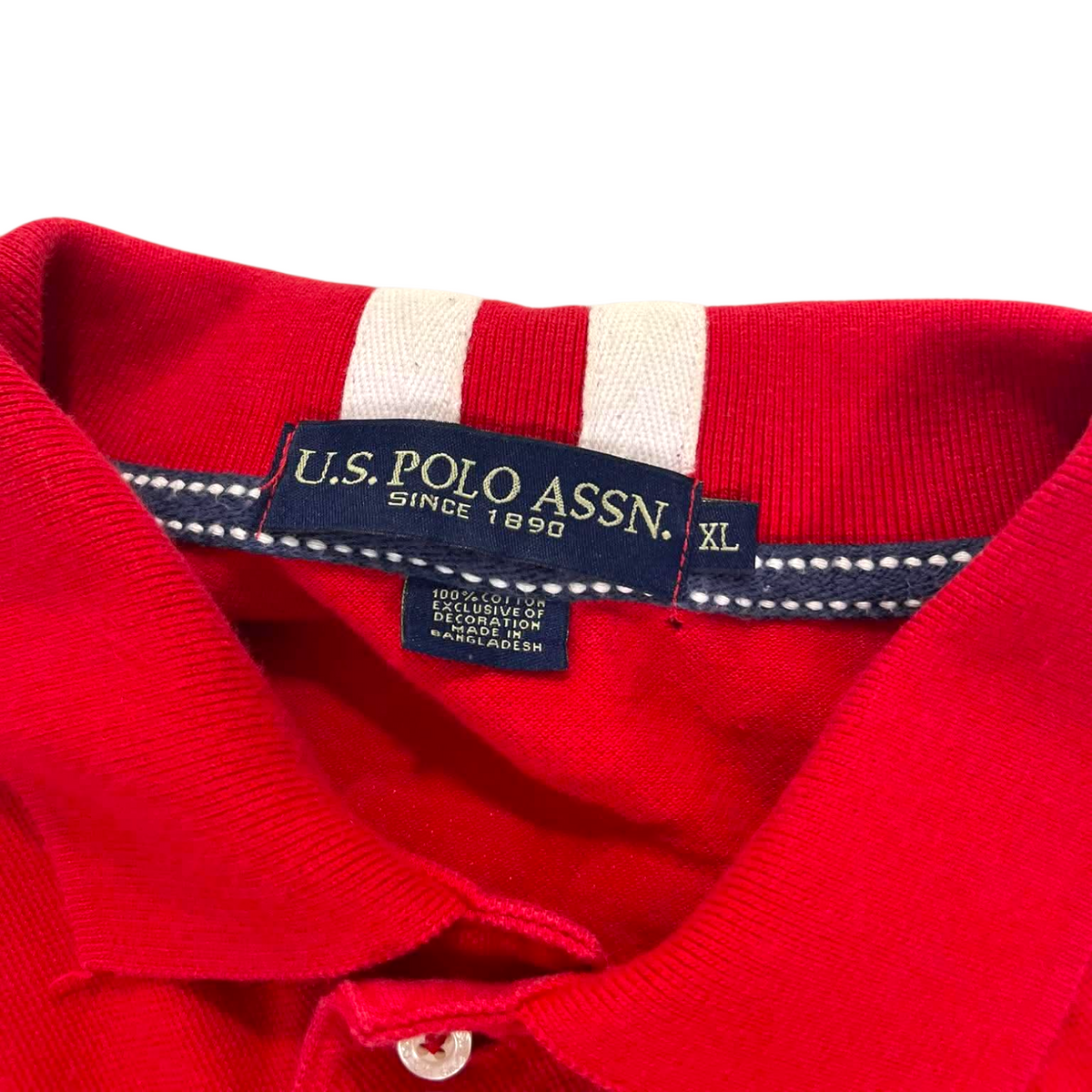 U.S. POLO ASSN. RED COTTON POLO SHIRT (XL)