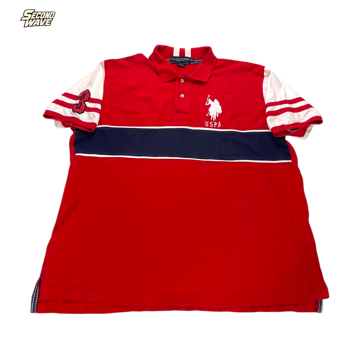 U.S. POLO ASSN. RED COTTON POLO SHIRT (XL)