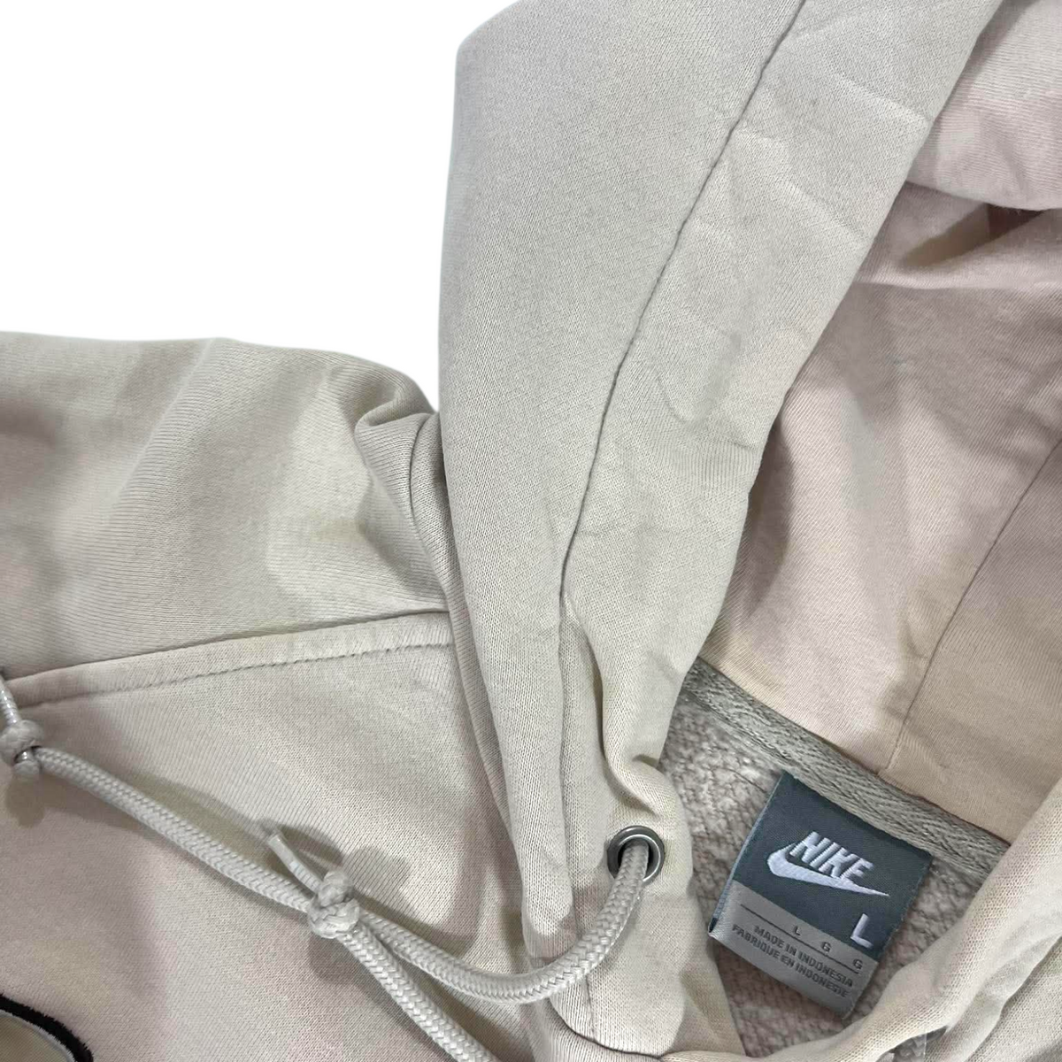 NIKE BEIGE SPELLOUT HOODIE (L - XL)