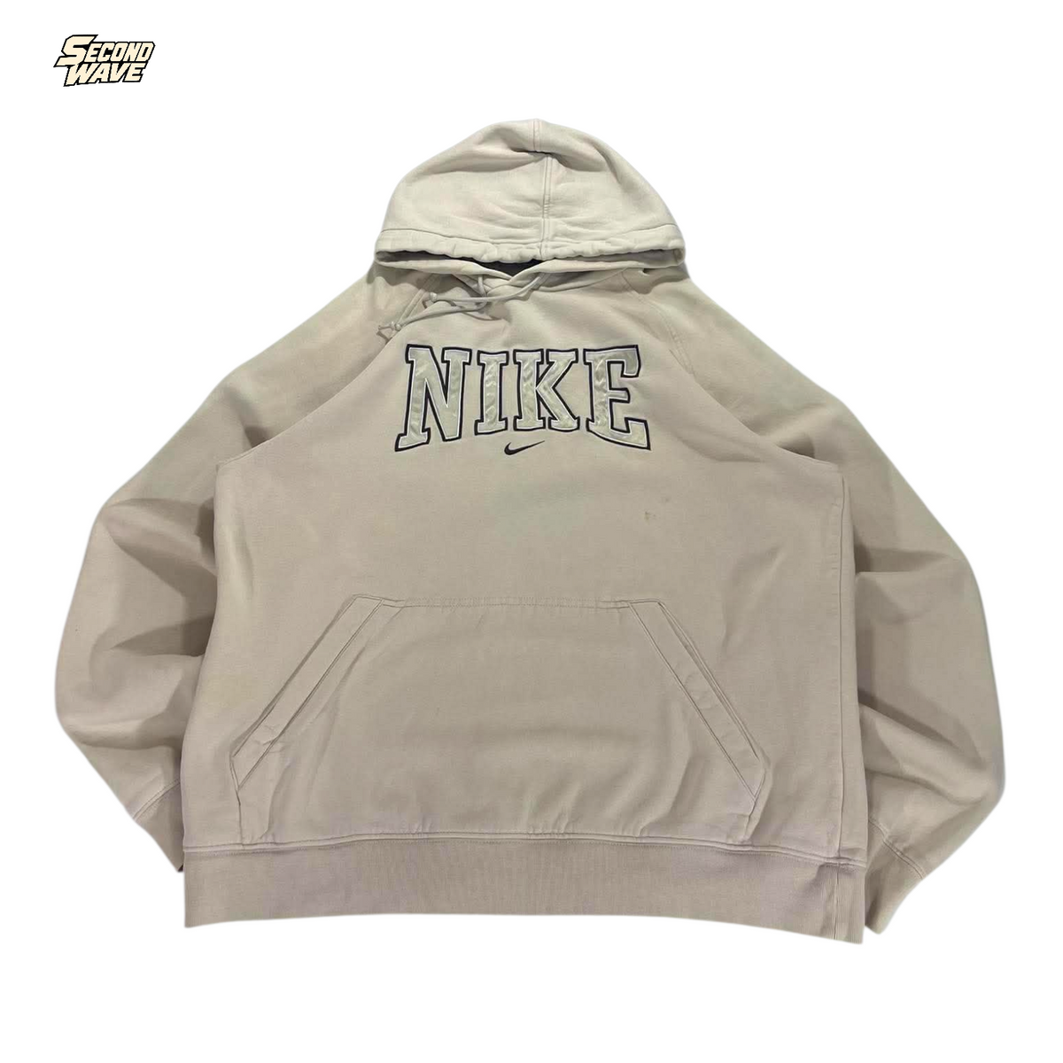 NIKE BEIGE SPELLOUT HOODIE (L - XL)