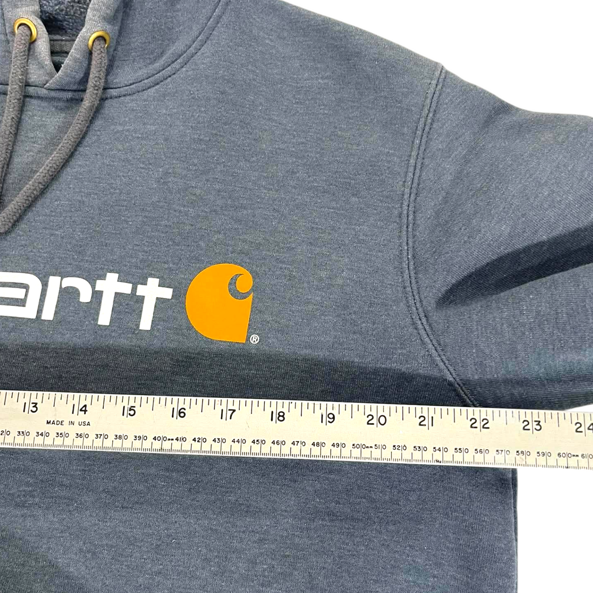 CARHARTT GREY HOODIE (BEST FIT L)
