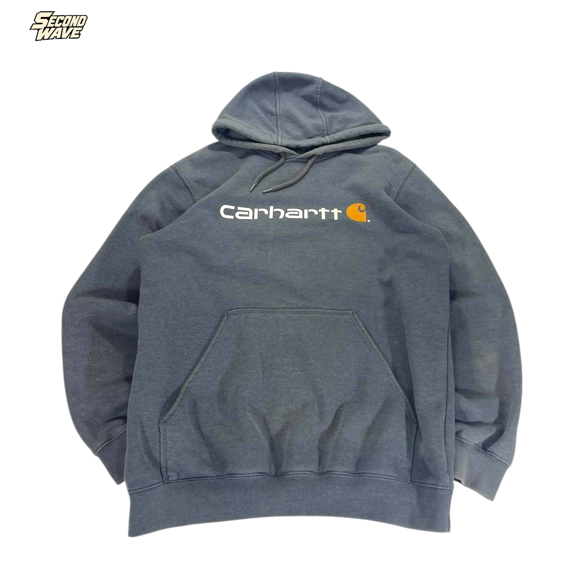 CARHARTT GREY HOODIE (BEST FIT L)