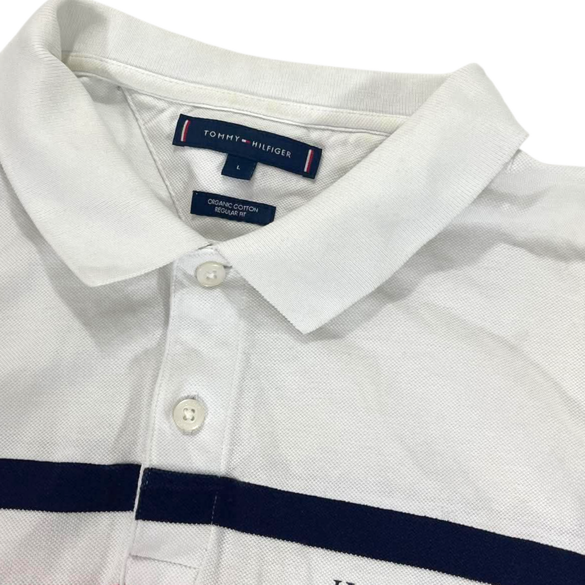 TOMMY HILFIGER WHITE POLO SHIRT (L)