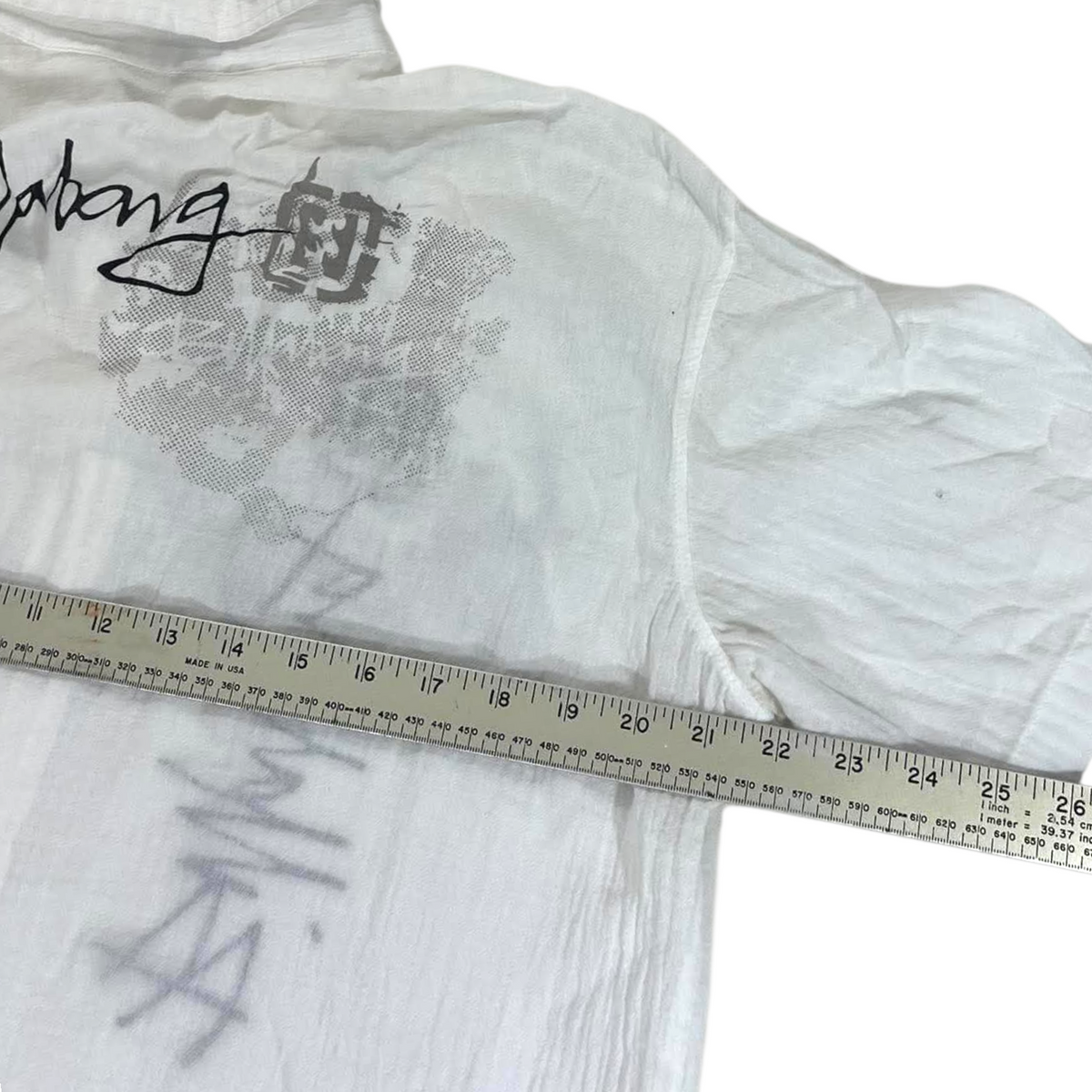 BILLABONG WHITE BUTTON UP SHIRT (BEST FIT XL)