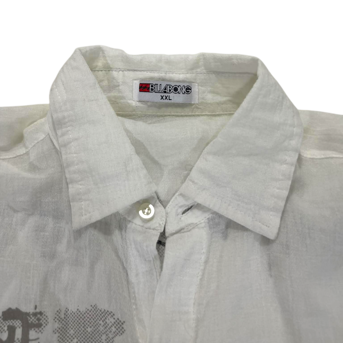 BILLABONG WHITE BUTTON UP SHIRT (BEST FIT XL)