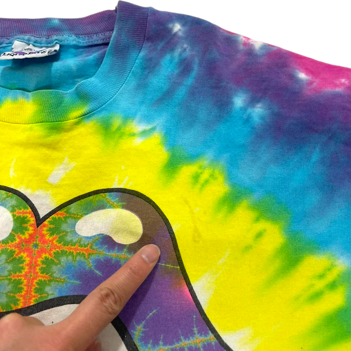 VINTAGE SINGLE STITCHED ROLLING STONE TIE DYE SHIRT (XL)