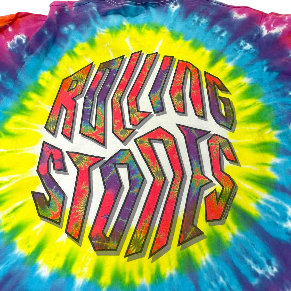 VINTAGE SINGLE STITCHED ROLLING STONE TIE DYE SHIRT (XL)
