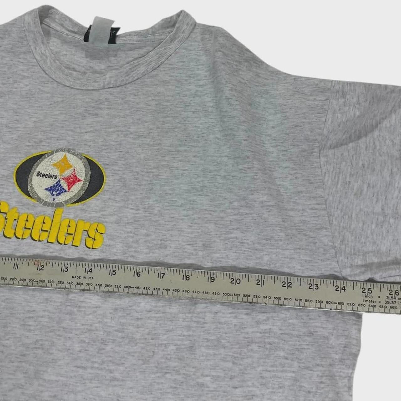 VINTAGE SINGLE STITCHED GREY STEELERS NFL TEE (XL)