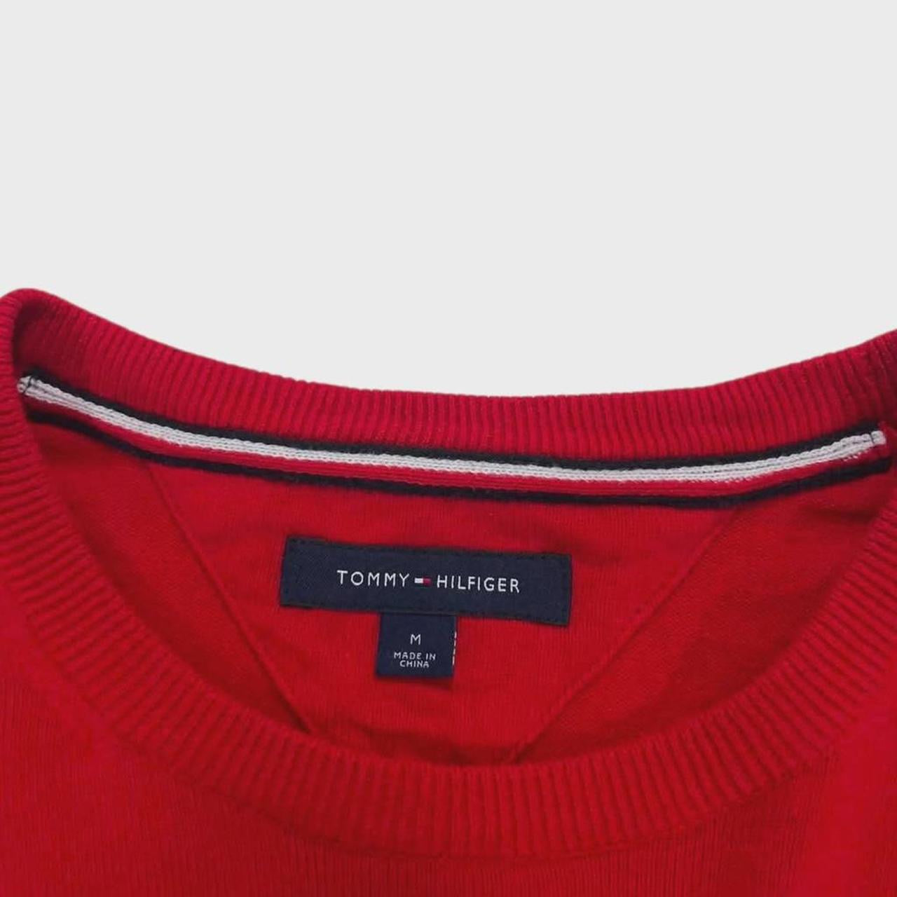 TOMMY HILFIGER RED & BLUE STRIPED SWEATER (M)