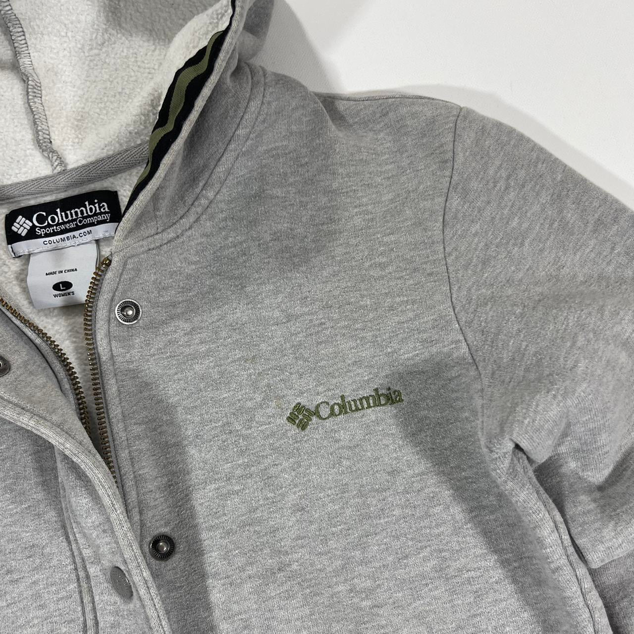 VINTAGE COLUMBIA GREY BUTTON UP HOODIE (M)