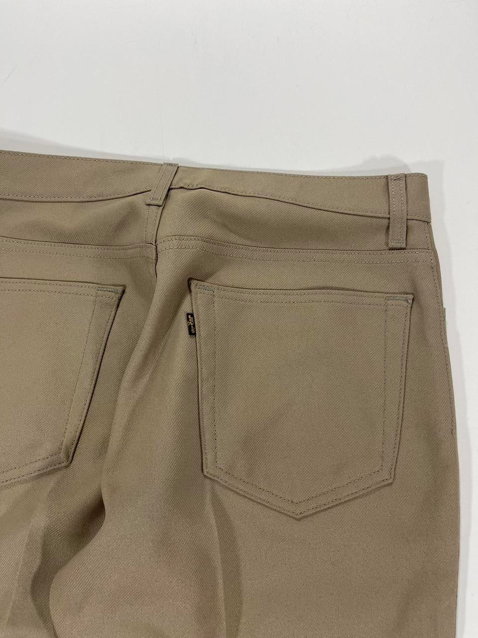 LEVIS TAN WIDE LEG TROUSERS WITH ADJUSTABLE WAIST (34)