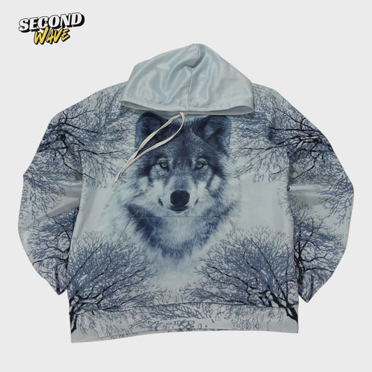 WOLF ALL OVER PRINT HOODIE (M)