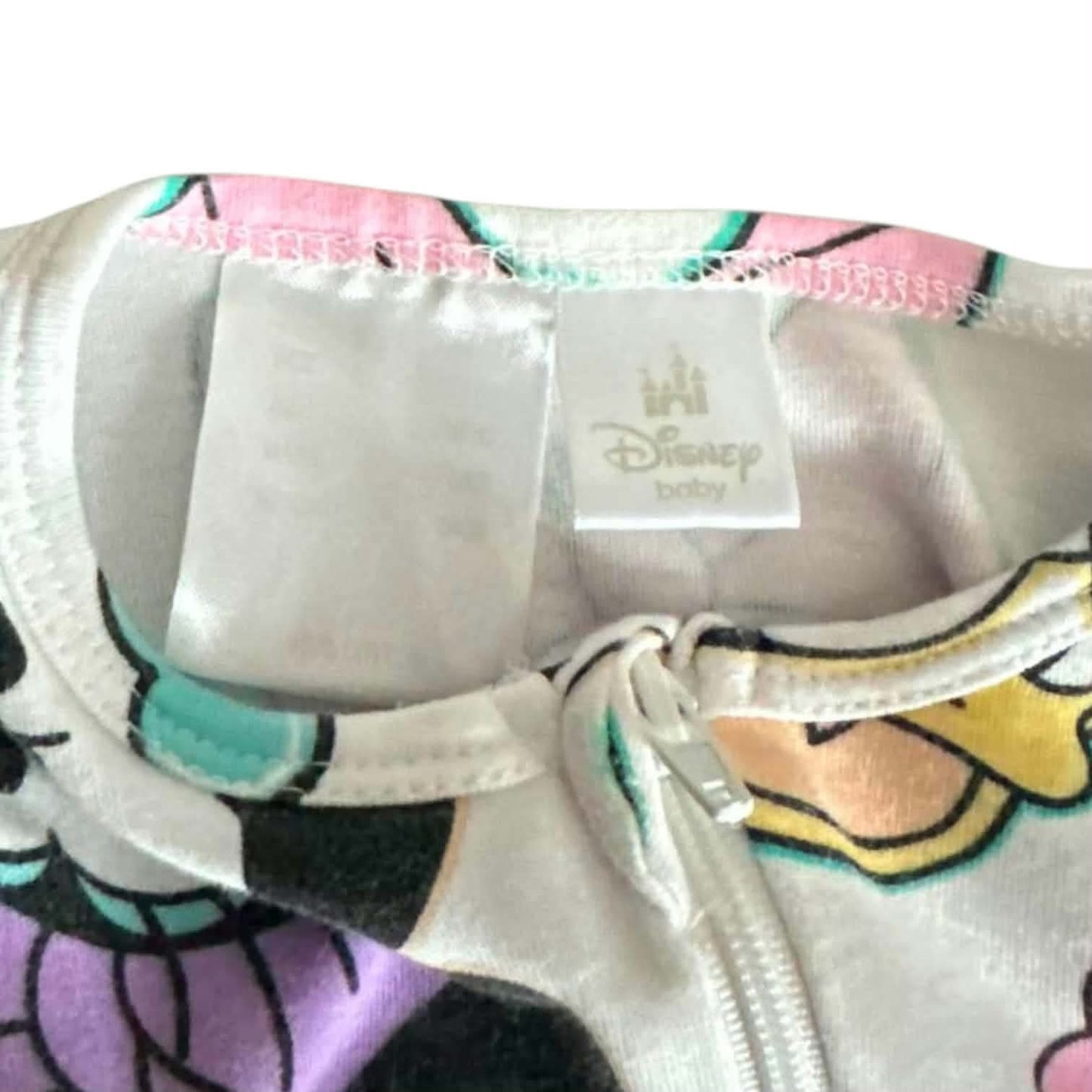 DISNEY BABY MICKEY MOUSE AND MINNIE MOUSE WHITE FOOTIE (12-18 MONTHS)