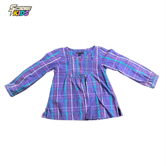 PURPLE PLAID PUMPKIN PATCH BABYDOLL BLOUSE (4 YRS)