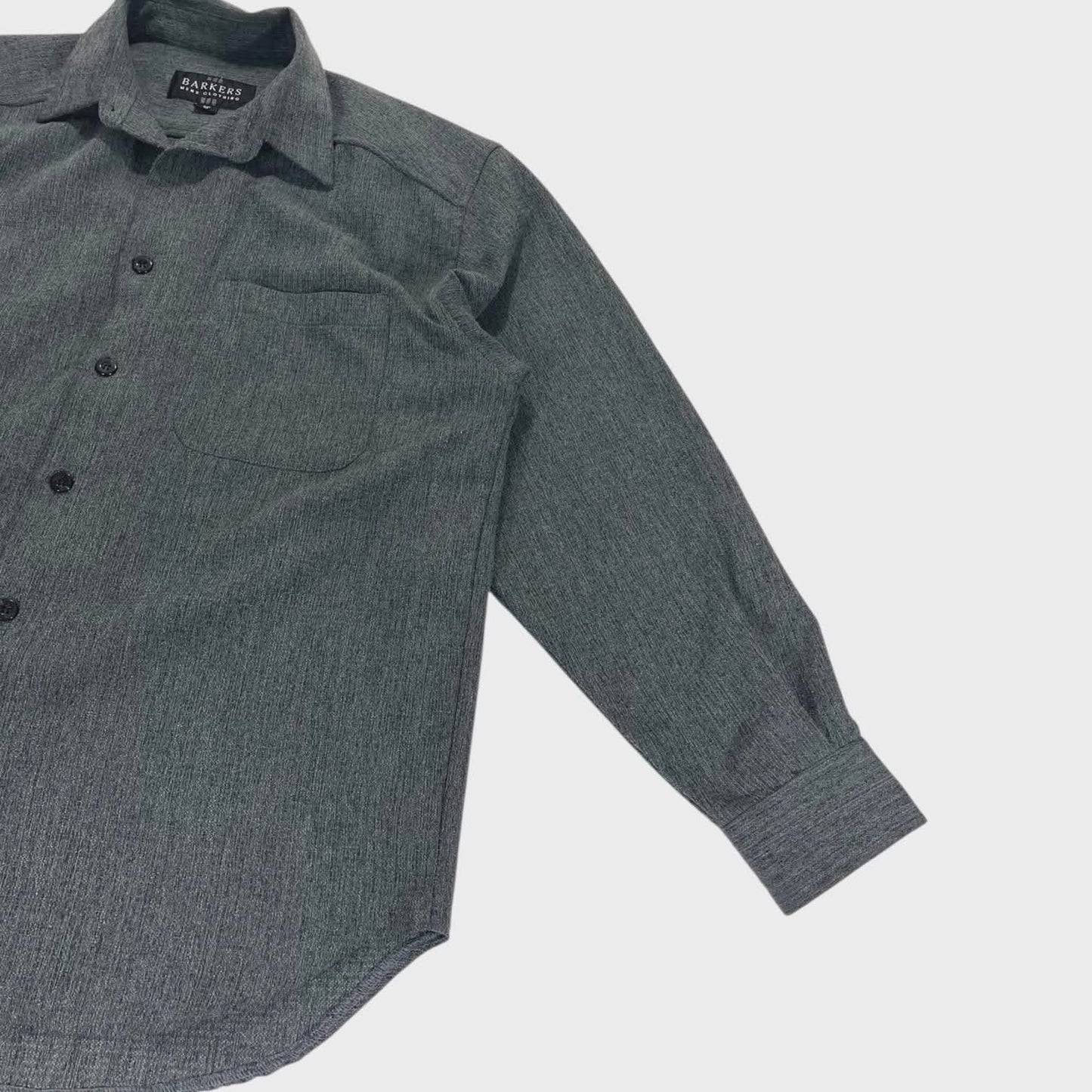 BARKERS GREY BUTTON UP SHIRT (M-L)