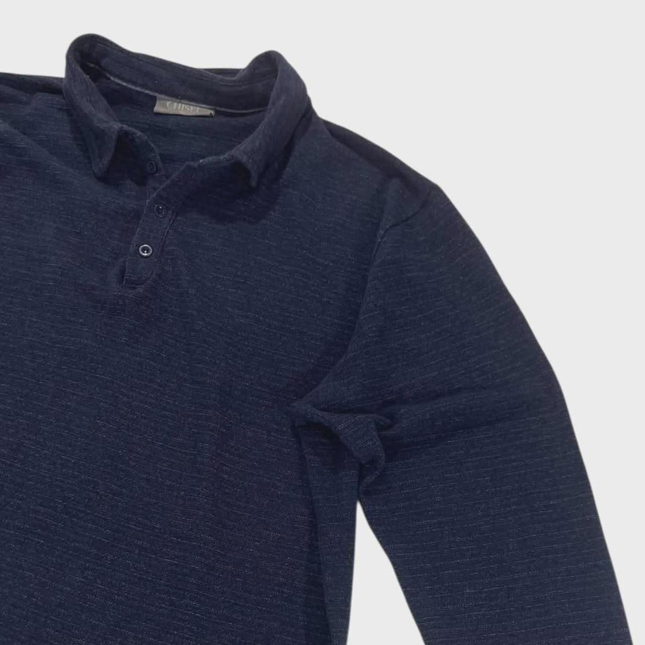 CHISEL NAVY BLUE LONG SLEEVE POLO SHIRT (L-XL)