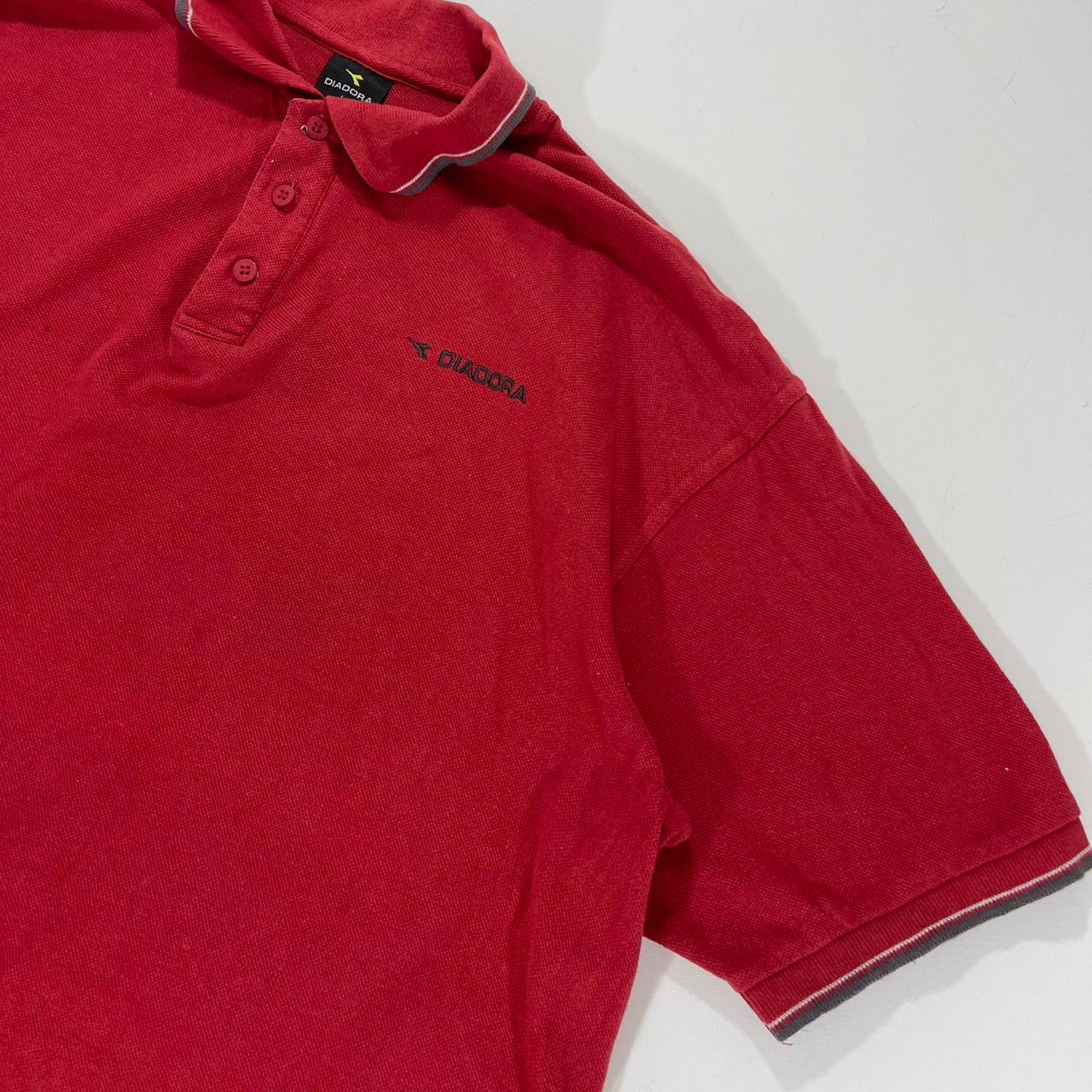 DIADORA RED POLO SHIRT (L)