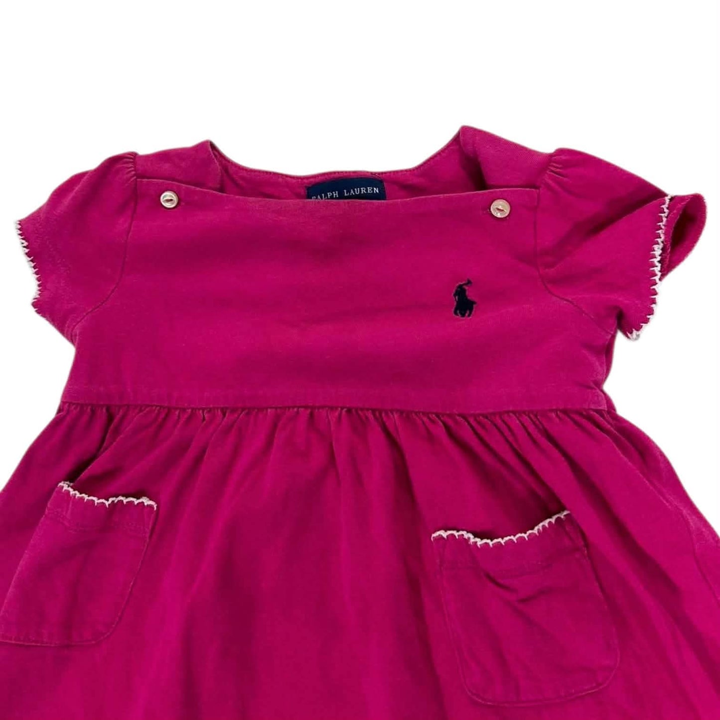 RALPH LAUREN PINK BABY DRESS WITH POCKETS (18 MONTHS)