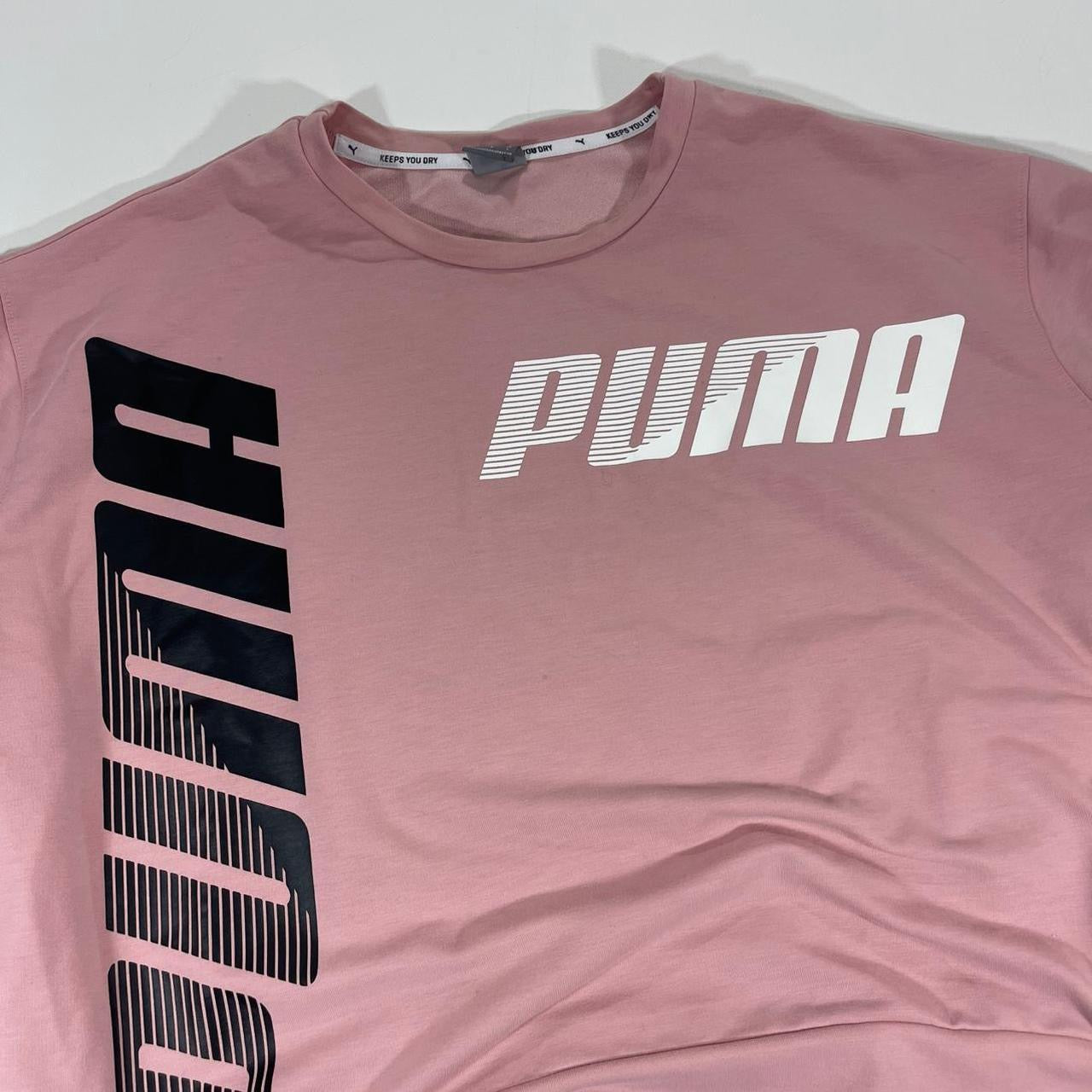 PUMA CROPPED PINK CREWNECK SWEATSHIRT (L)