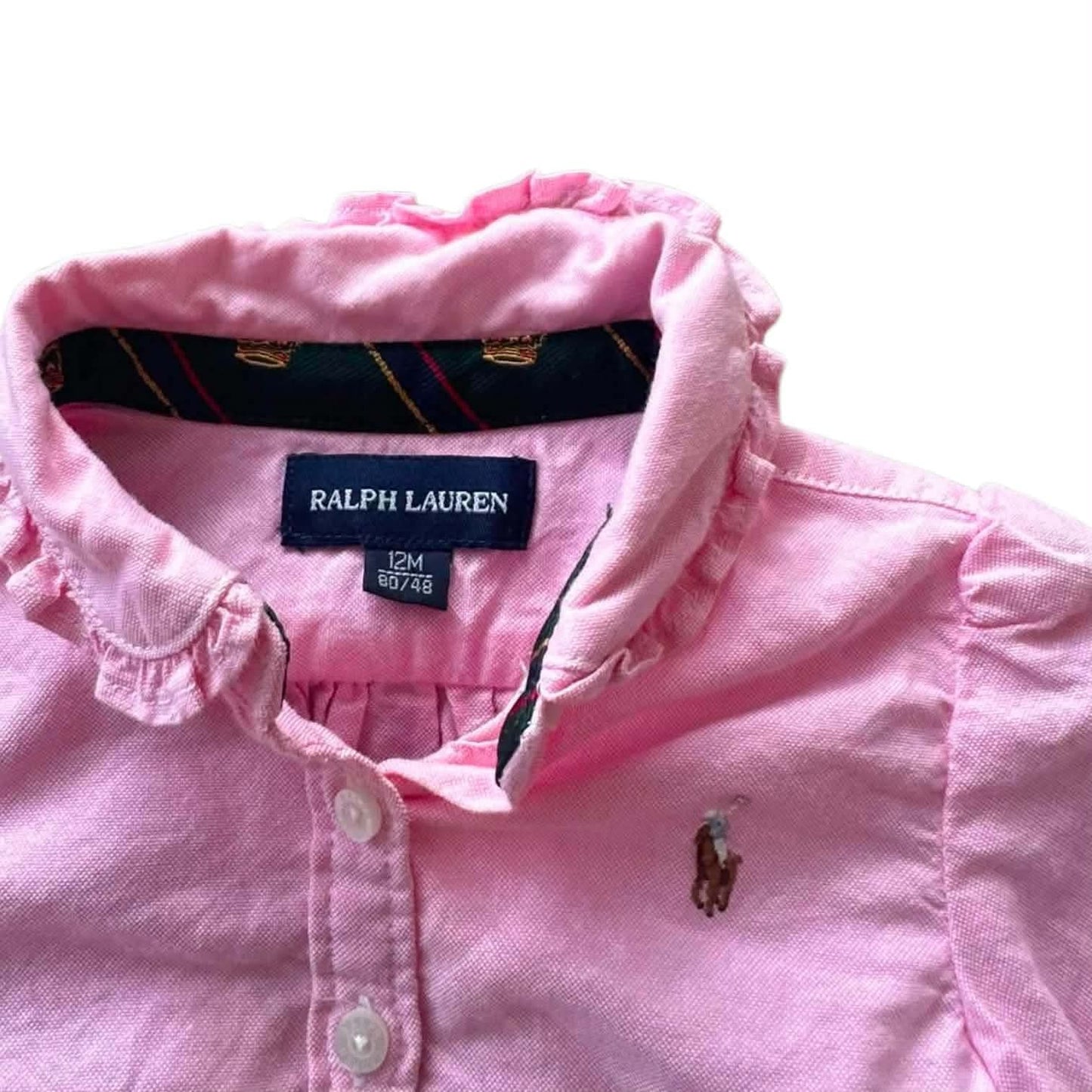 RALPH LAUREN PINK BUTTON UP SHIRT (12 MONTHS)