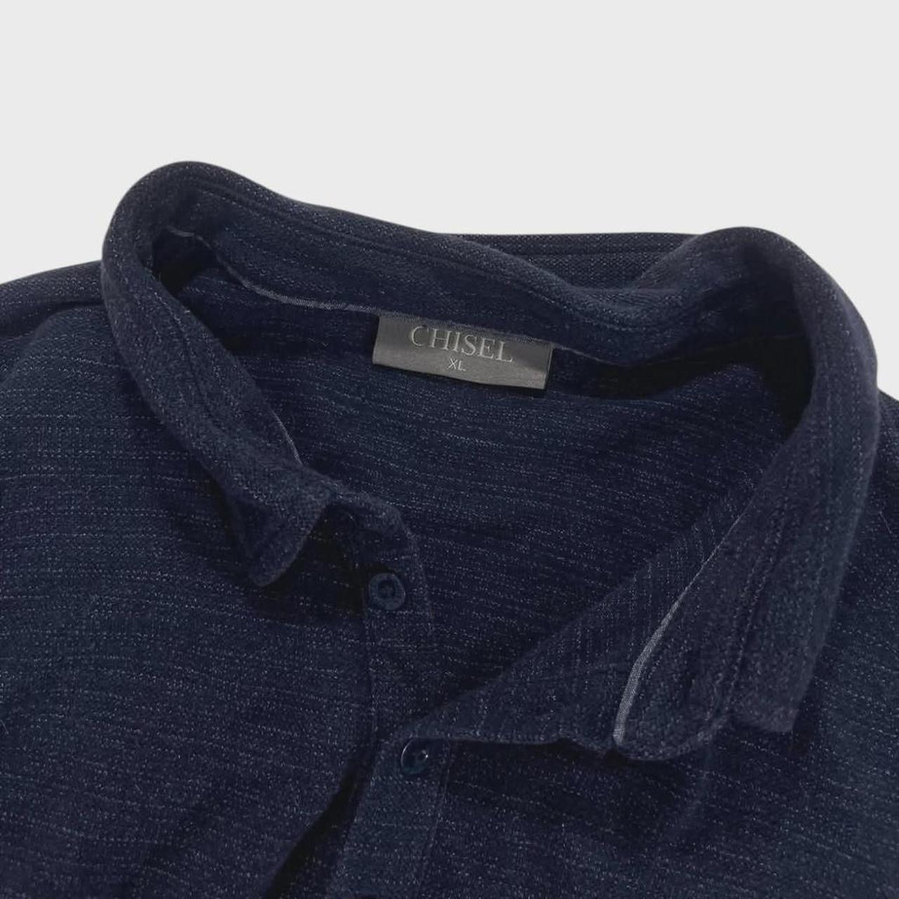 CHISEL NAVY BLUE LONG SLEEVE POLO SHIRT (L-XL)