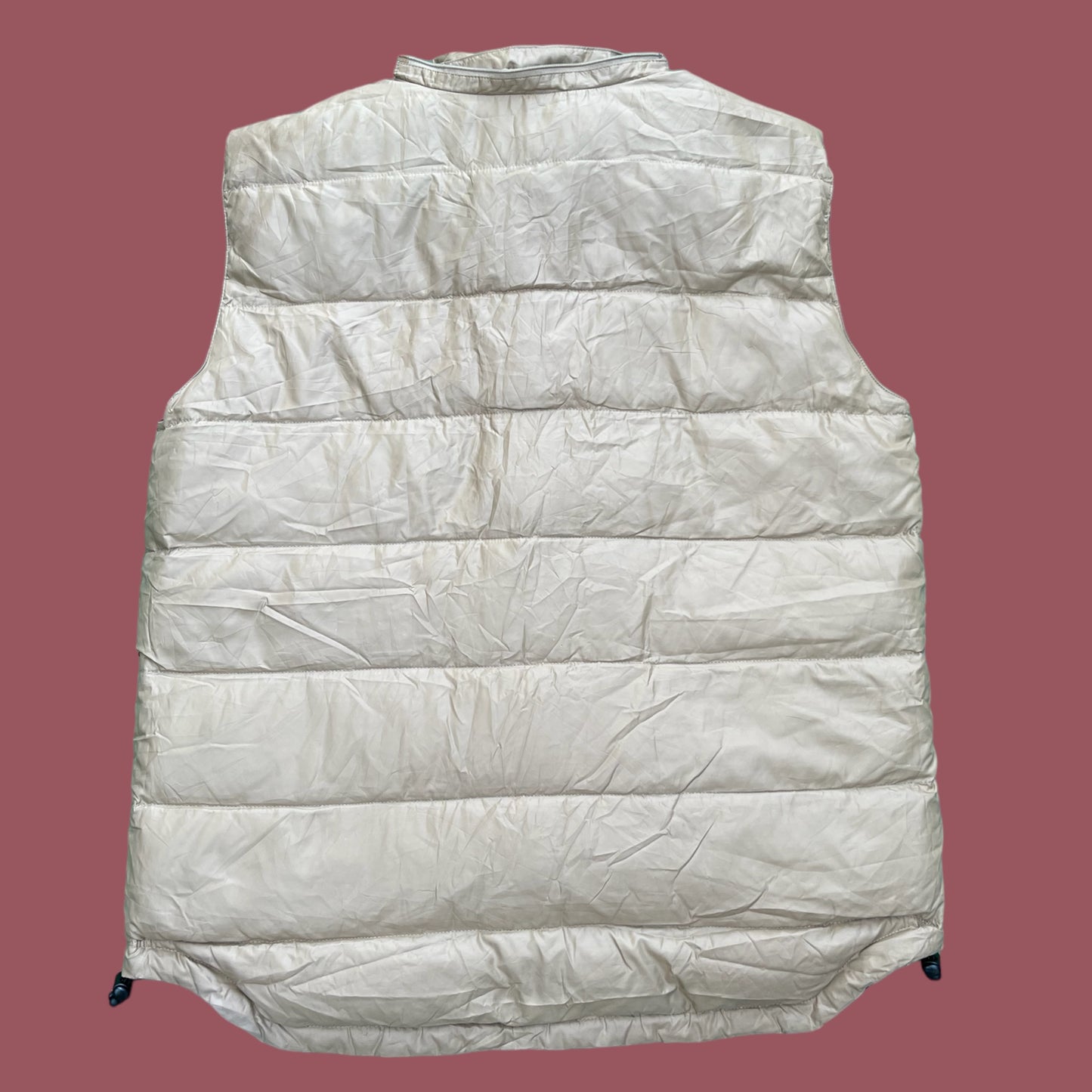 VINTAGE REVERSIBLE TOMMY HILFIGER PUFFER VEST WITH REMOVABLE HOOD (L)