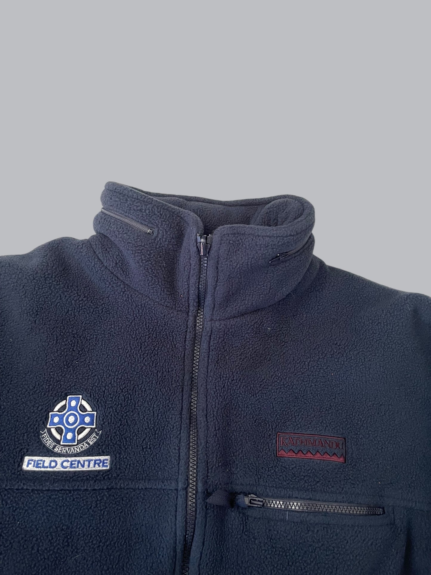 VINTAGE KATHMANDU FLEECE JACKET FIELD WITH PACKABLE HOOD (L)