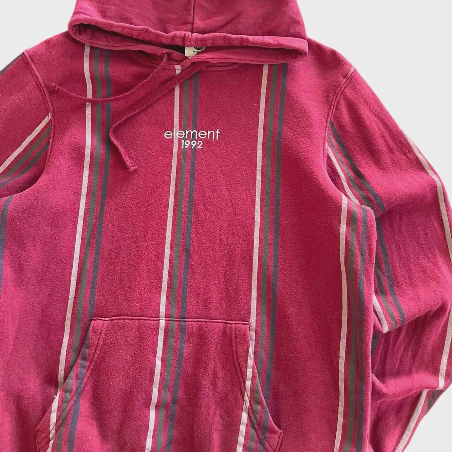 ELEMENT MAROON STRIPED HOODIE (S-M)