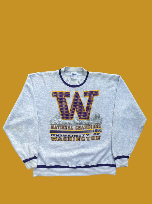 VINTAGE 91 WASHINGTON CHAMPIONS CREWNECK (L)