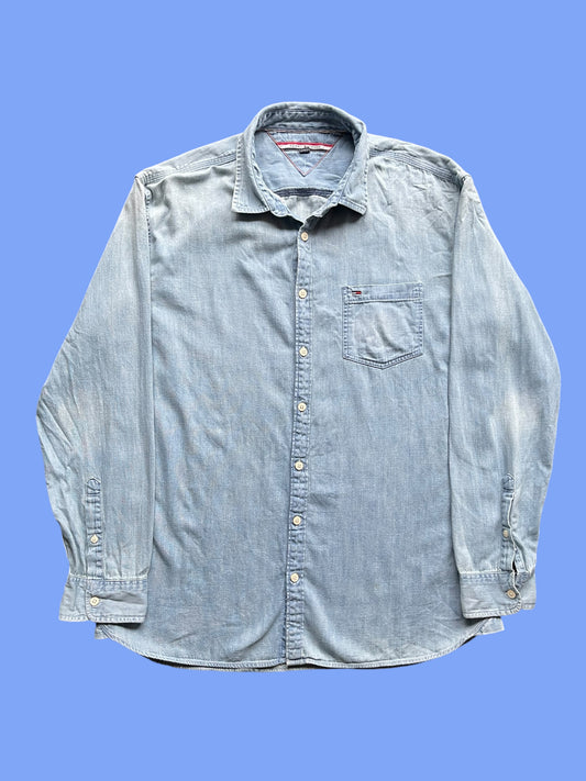 VINTAGE TOMMY DENIM POLO LONG SLEEVE (XXL)