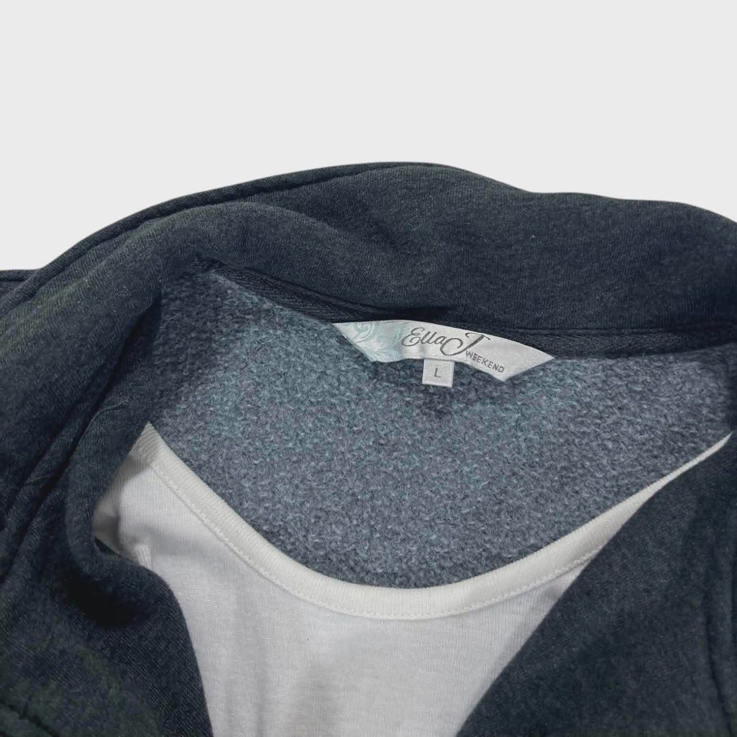 ELLA J QUARTER ZIP WITH FLORAL (L)