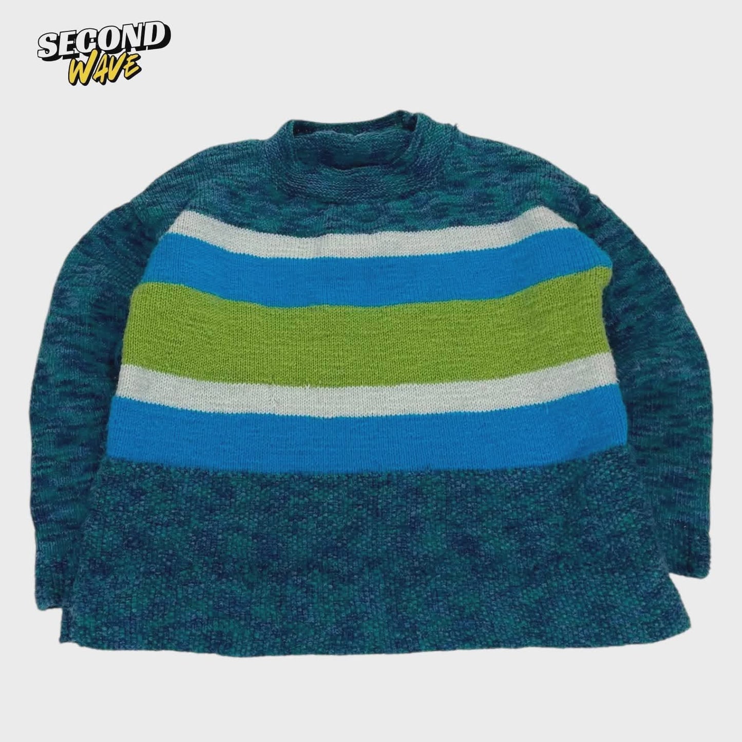 VINTAGE STRIPED SWEATER WITH A UNIQUE PATTERN (M)