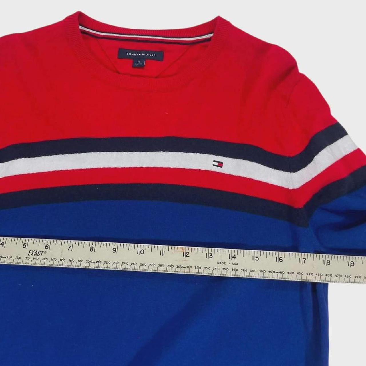 TOMMY HILFIGER RED & BLUE STRIPED SWEATER (M)