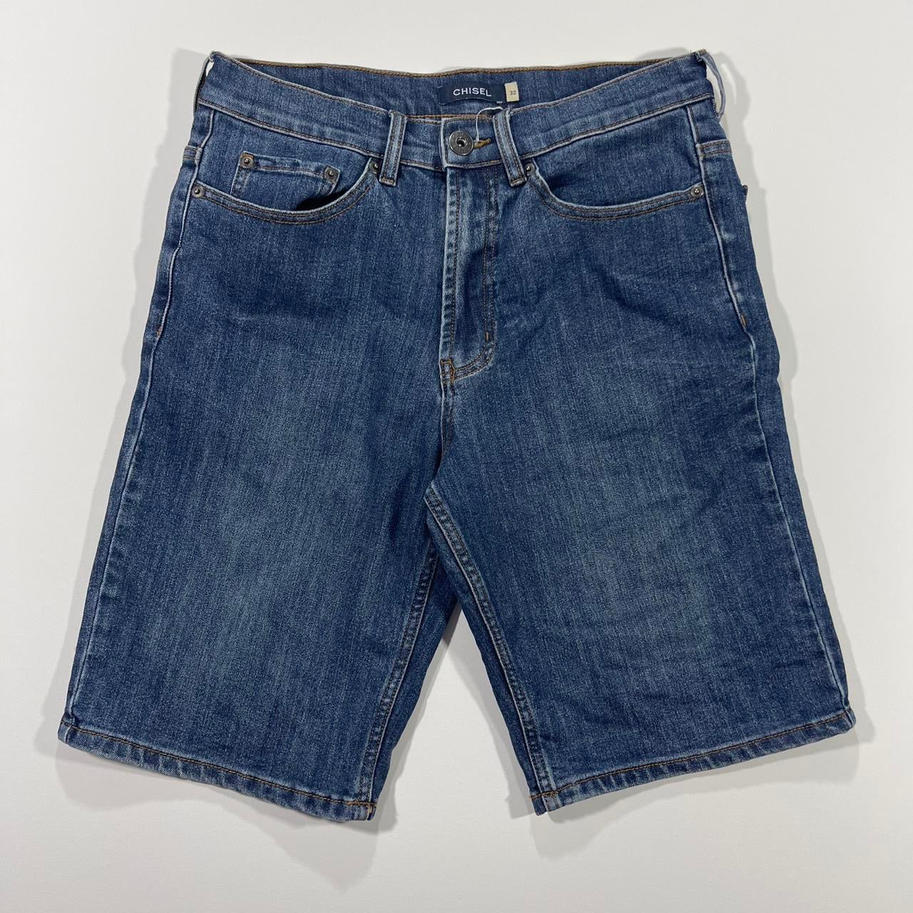 Y2K CHISEL BLUE DENIM JORTS (32)
