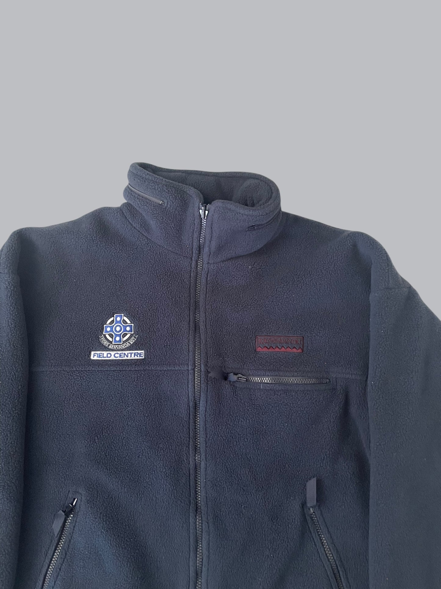 VINTAGE KATHMANDU FLEECE JACKET FIELD WITH PACKABLE HOOD (L)