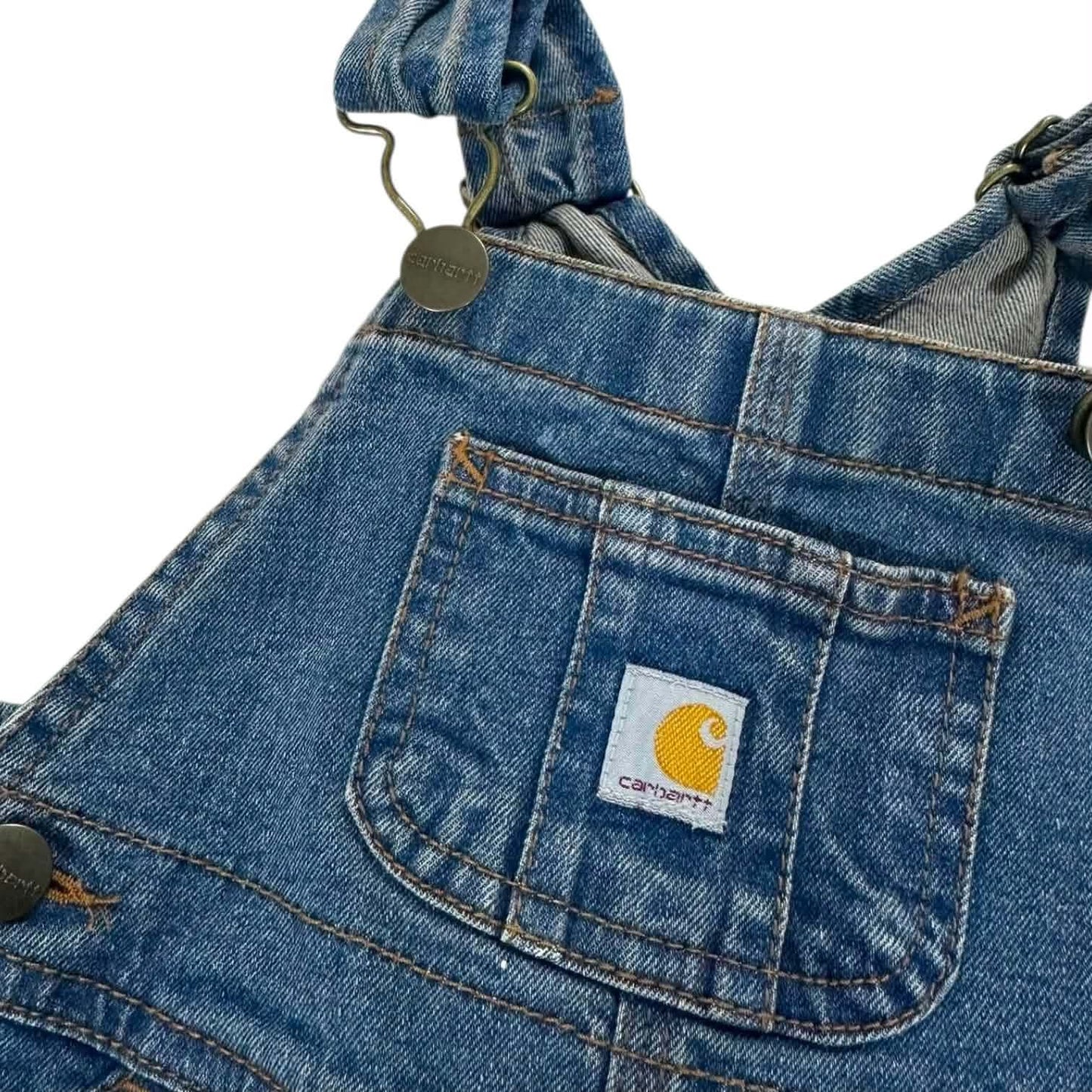 CARHARTT BLUE DENIM OVERALLS WITH ADJUSTABLE STRAPS (12 MONTHS)