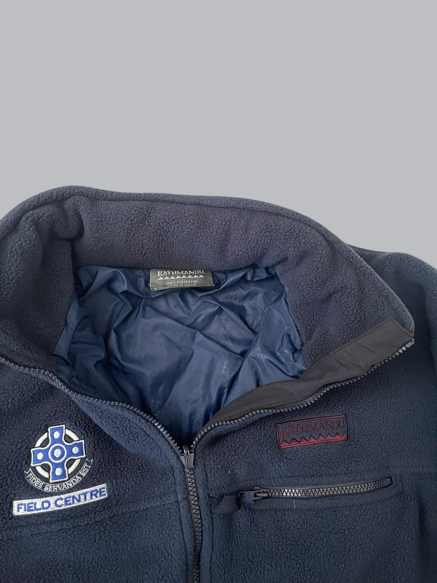 VINTAGE KATHMANDU FLEECE JACKET FIELD WITH PACKABLE HOOD (L)