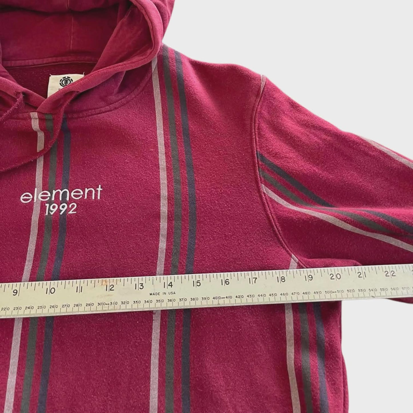 ELEMENT MAROON STRIPED HOODIE (S-M)