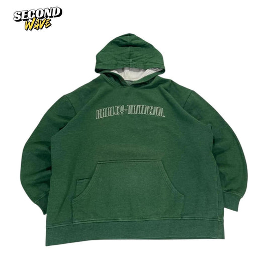 VINTAGE HARLEY DAVIDSON GREEN HOODIE (L-XL)