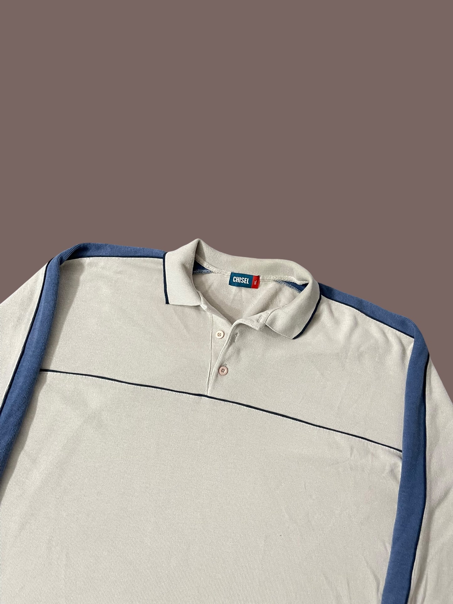VINTAGE CREAM CHISEL LONG SLEEVE POLO (L/XL)