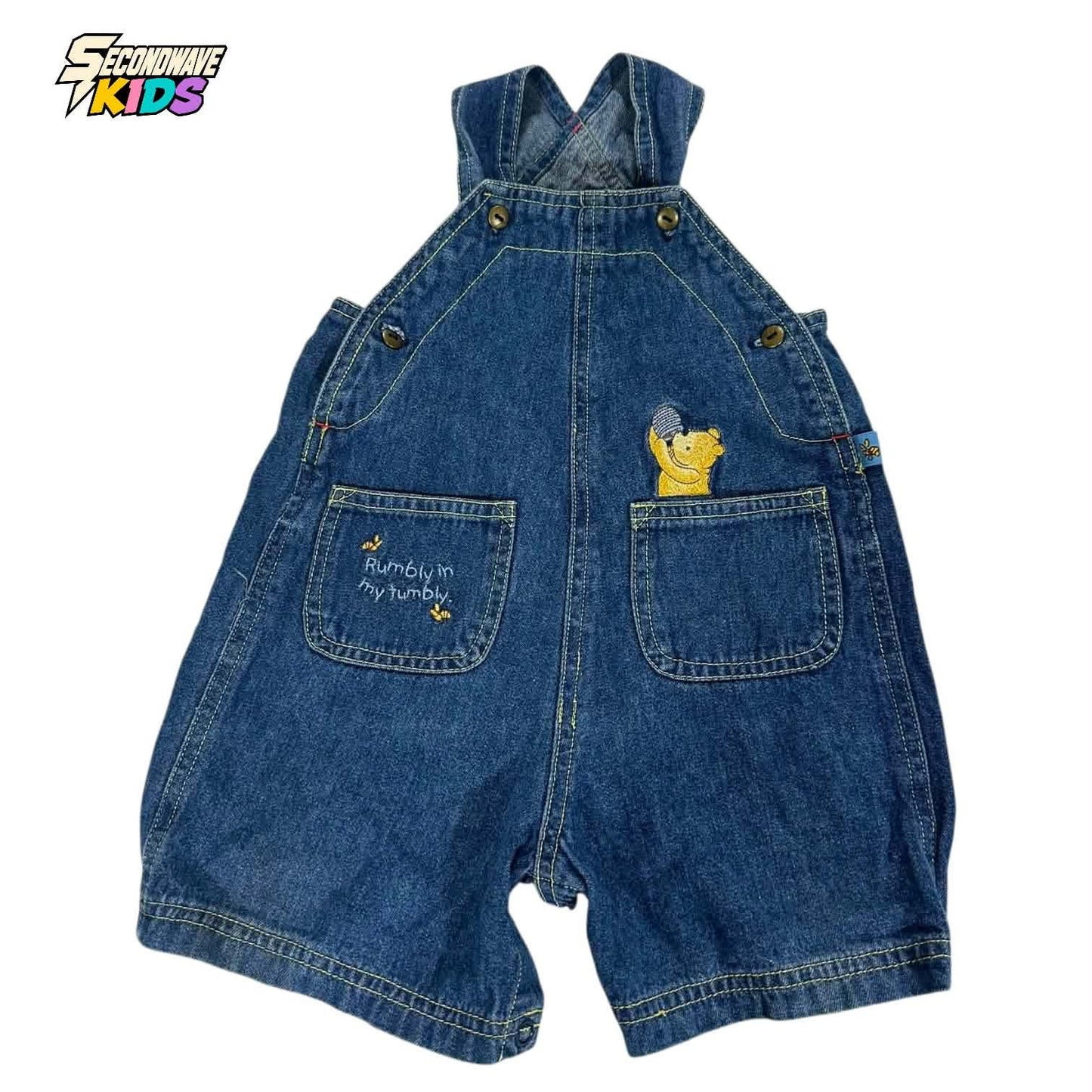 DISNEY WINNIE THE POOH BLUE DENIM OVERALLS (9-12 MONTHS)