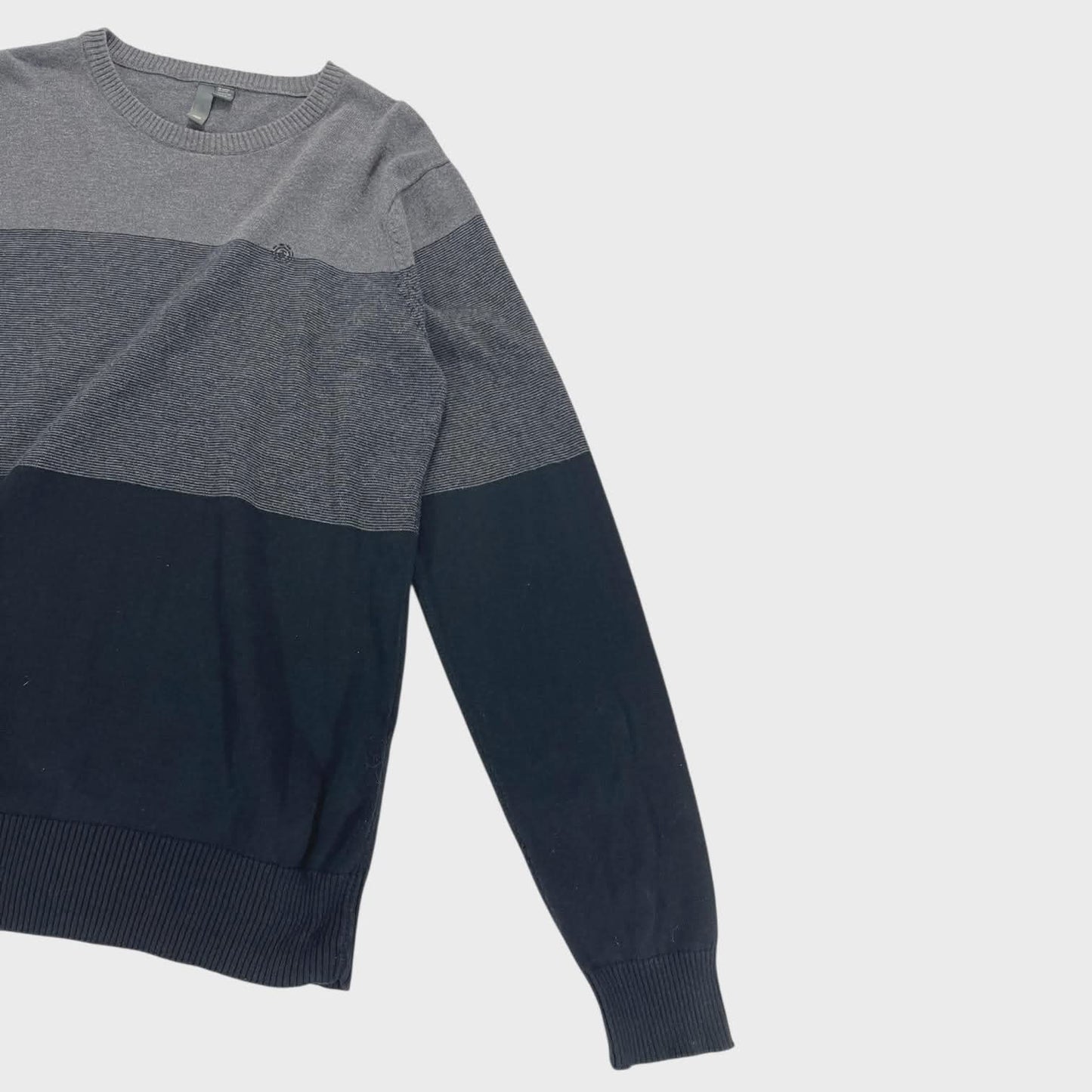 VINTAGE ELEMENT GREY STRIPED SWEATER (XL)